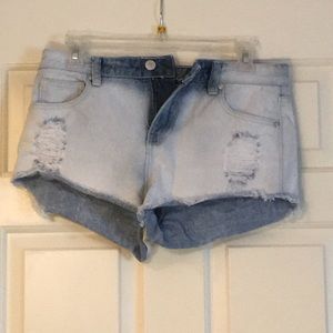Light wash jean short shorts from Delia’s